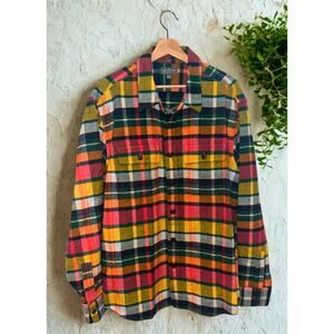 LL Bean Signature 1933 Chamois Cloth Shirt Mens XL Plaid Slim Fit Button Down